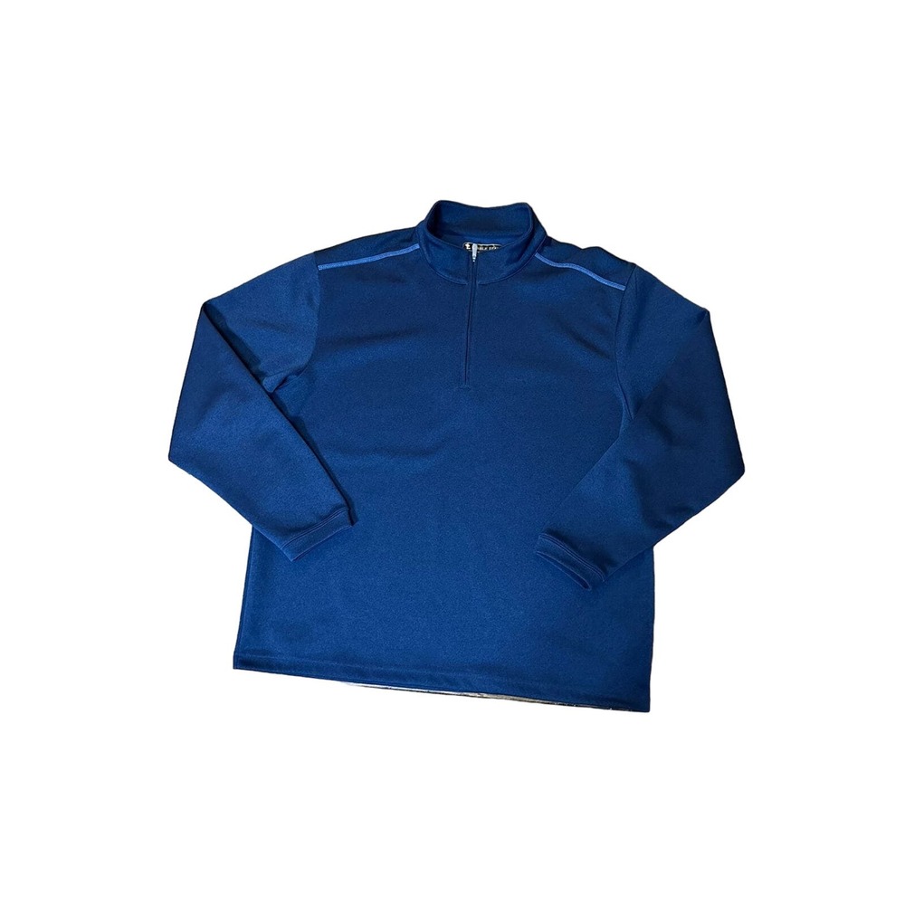 Pebble Beach Performance Pullover Men LG Blue Fleece‎ 1/4 Zip Sweater